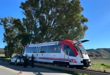 Tres heridos leves al chocar un tren contra una grúa en Cartagena, España