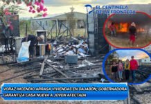 VIDEO: Voraz incendio arrasa viviendas en Dajabón; Gobernadora garantiza casa nueva a joven afectada